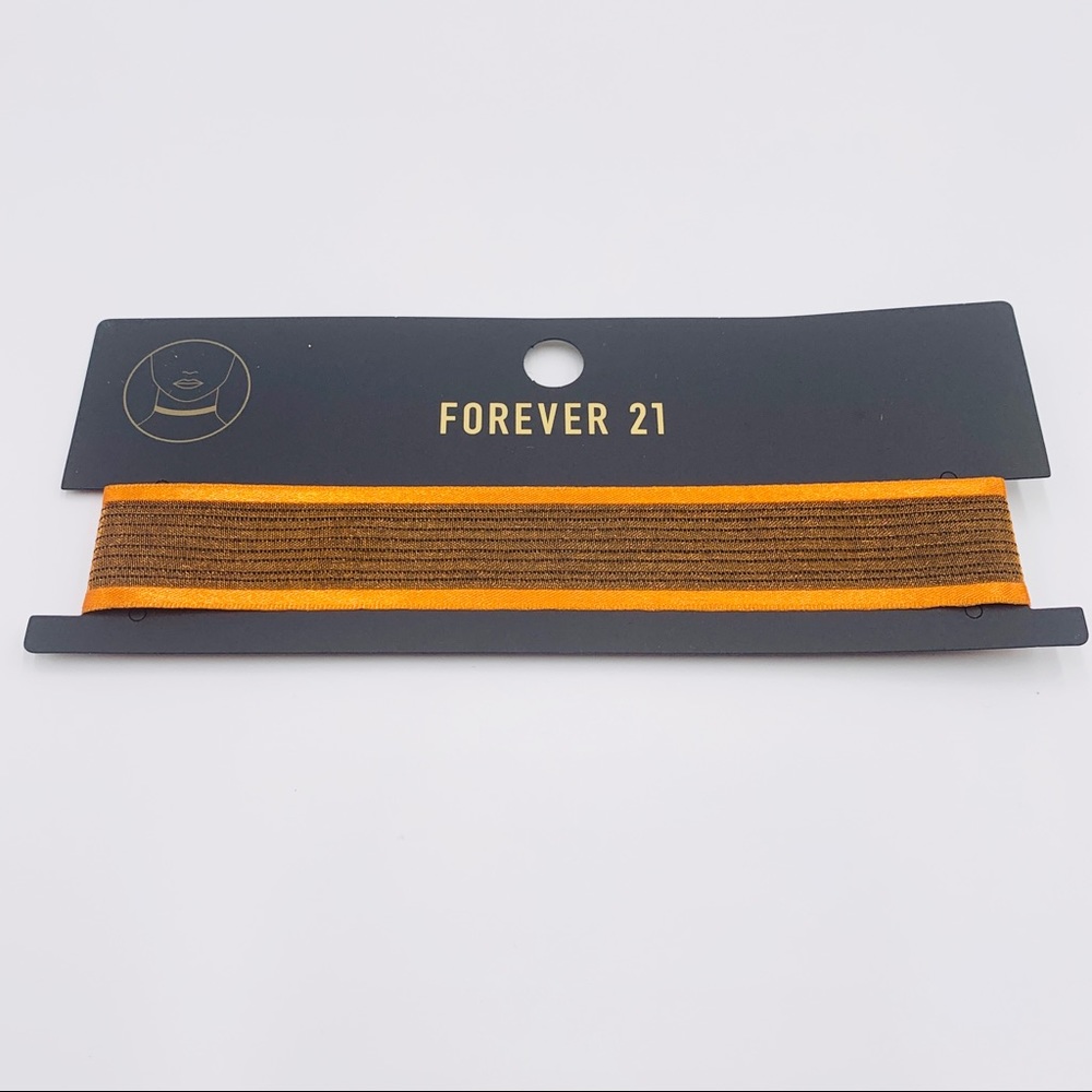 NWT Forever 21 Neon Orange Sparkle Glitter Choker Necklace Halloween Rave Party